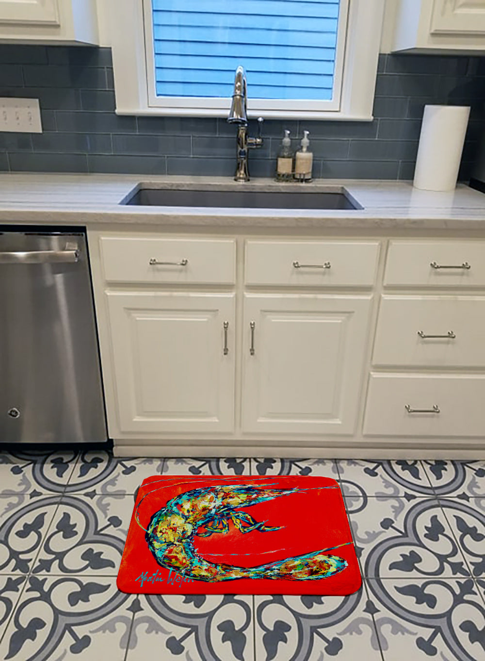 Shrimp Boil Machine Washable Memory Foam Mat MW1207RUG - the-store.com