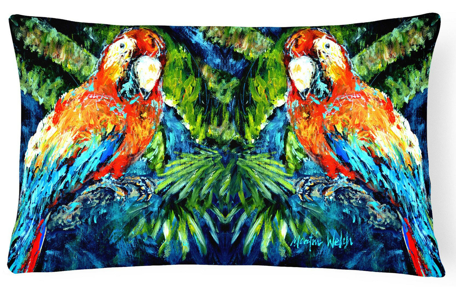 Parrots Yo Yo Mama Fabric Decorative Pillow MW1216PW1216 by Caroline's Treasures