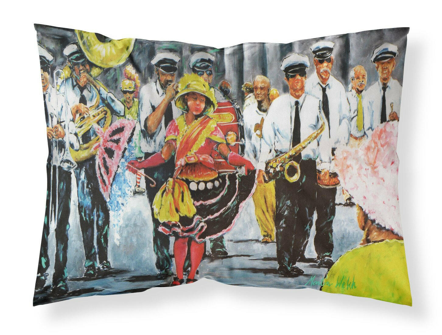 Dancing in the Streets Mardi Gras Fabric Standard Pillowcase MW1224PILLOWCASE by Caroline's Treasures