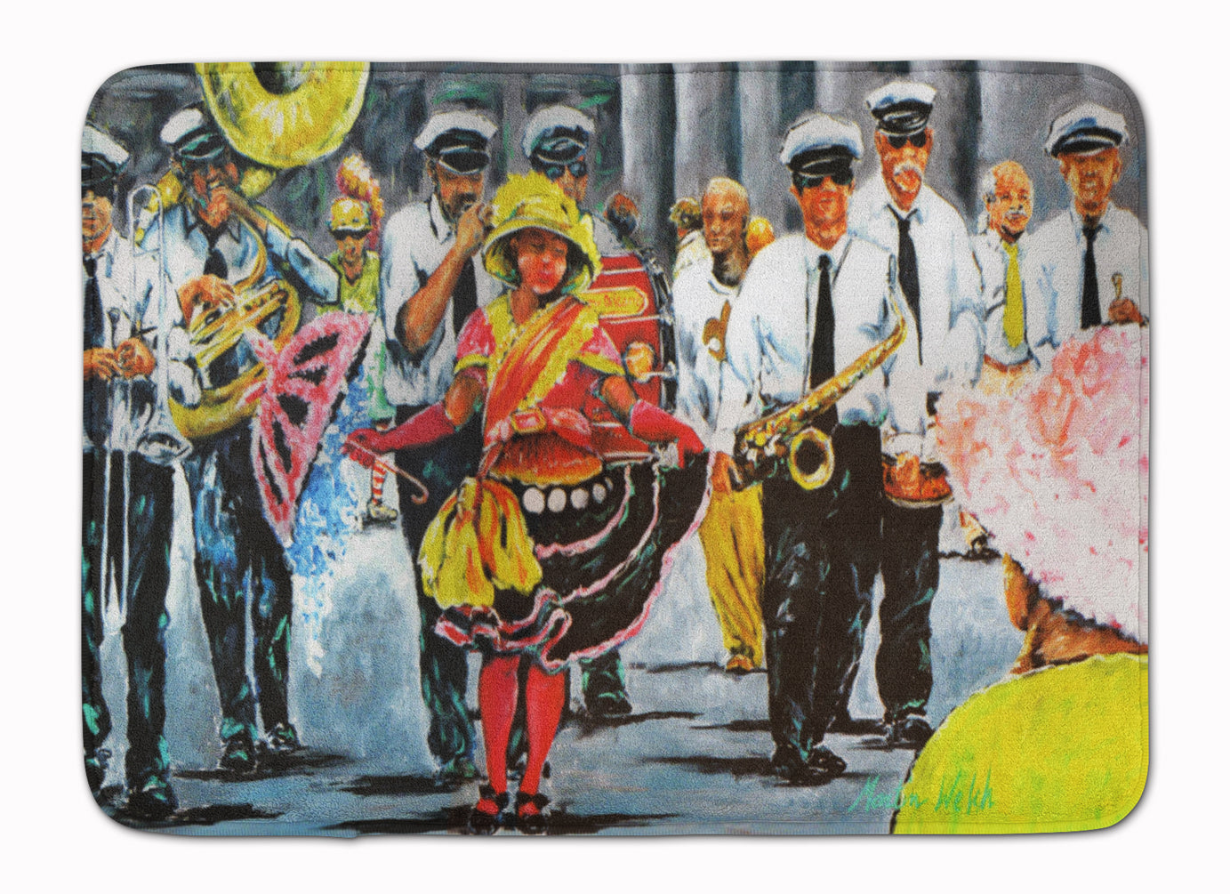 Dancing in the Streets Mardi Gras Machine Washable Memory Foam Mat MW1224RUG - the-store.com