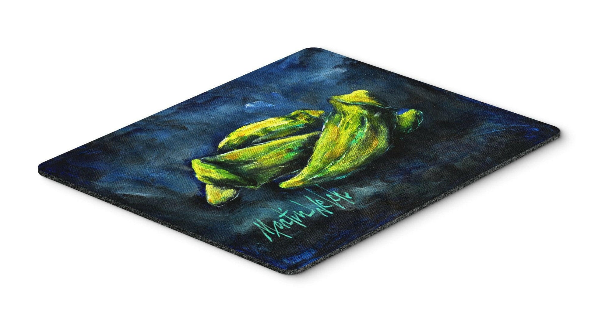 Okra Bleu Mouse Pad, Hot Pad or Trivet MW1229MP by Caroline's Treasures