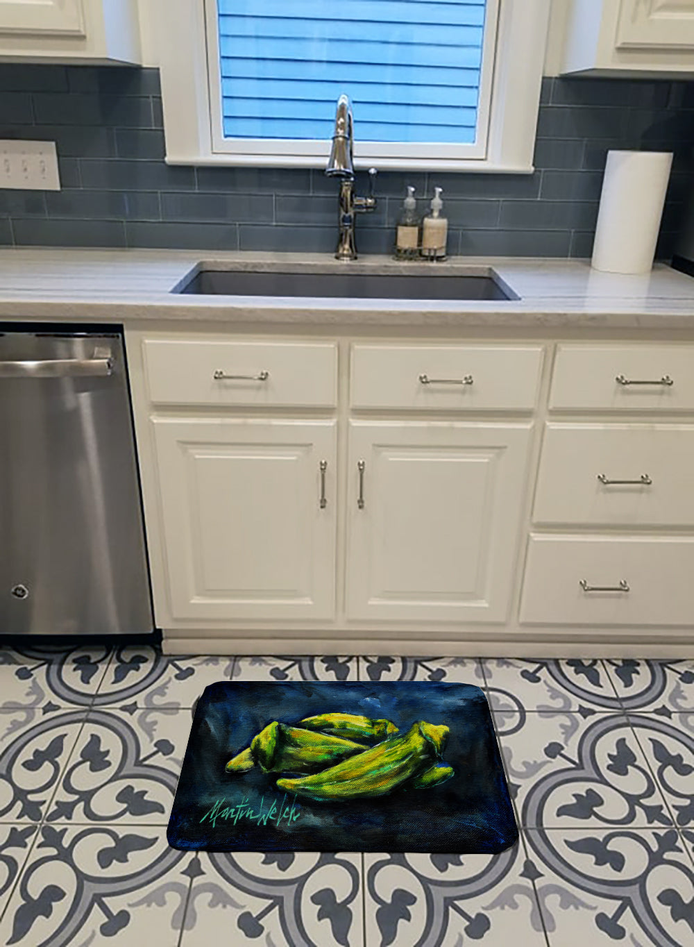 Okra Bleu Machine Washable Memory Foam Mat MW1229RUG - the-store.com