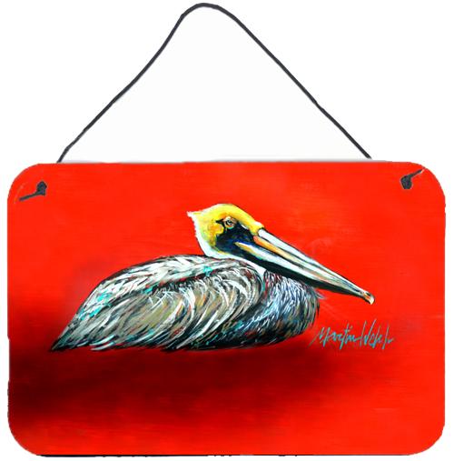 Sitting Brown Pelican Wall or Door Hanging Prints by Caroline's Treasures