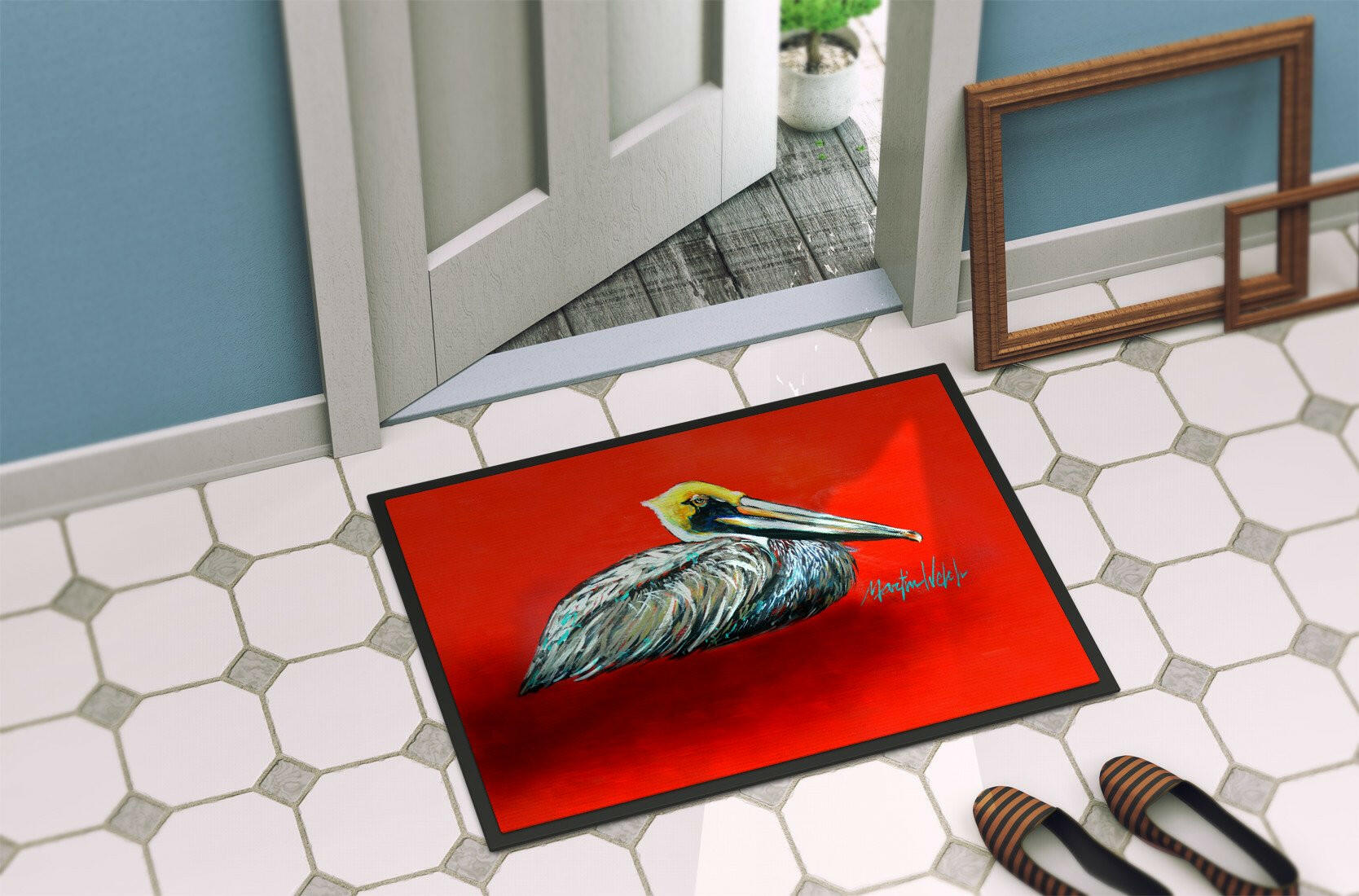 Sitting Brown Pelican Indoor or Outdoor Mat 24x36 MW1232JMAT - the-store.com