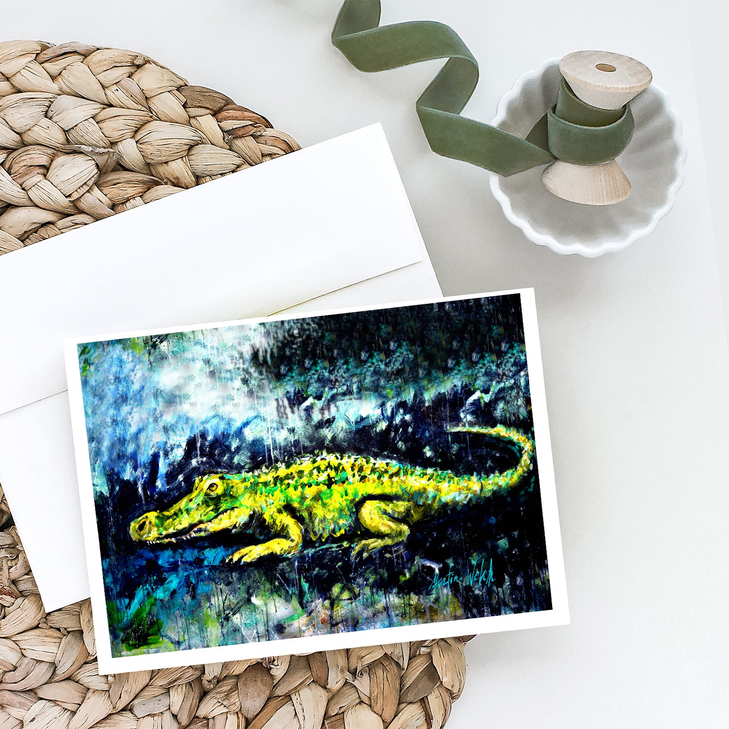 Buy this Sneaky Alligator Greeting Cards Pack of 8