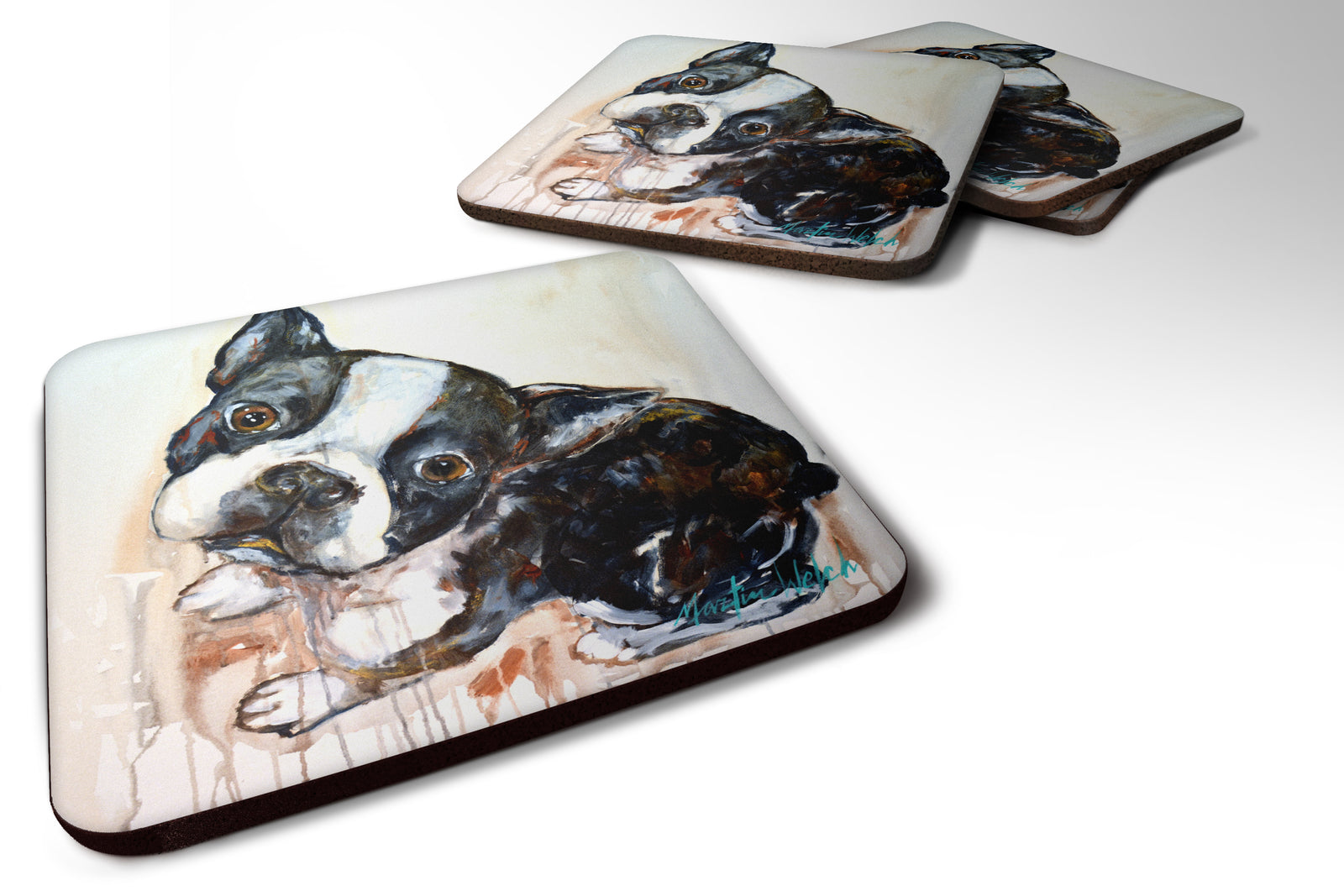 Boston Terrier Jake The Look Foam Coaster MW1238FC - the-store.com