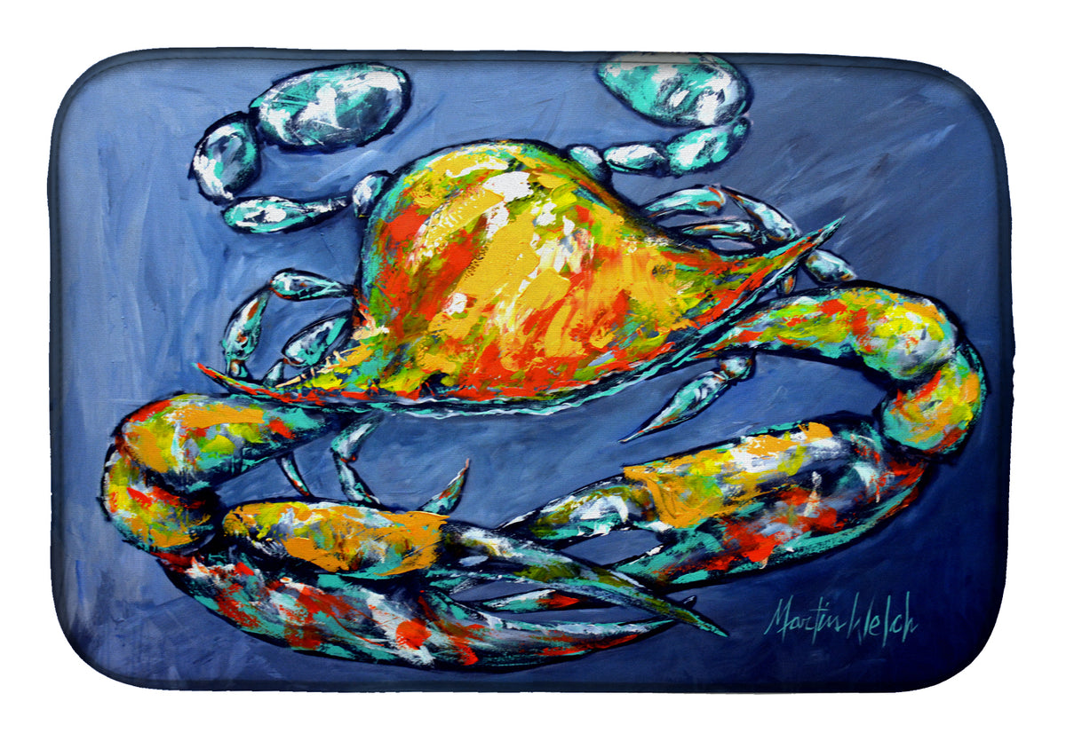 Blue Gray Kinda Day Crab Dish Drying Mat MW1269DDM  the-store.com.