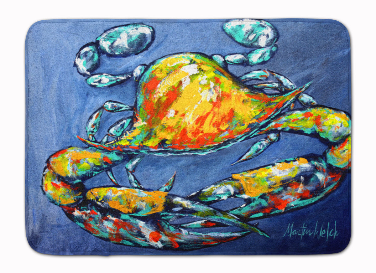 Blue Gray Kinda Day Crab Machine Washable Memory Foam Mat MW1269RUG - the-store.com