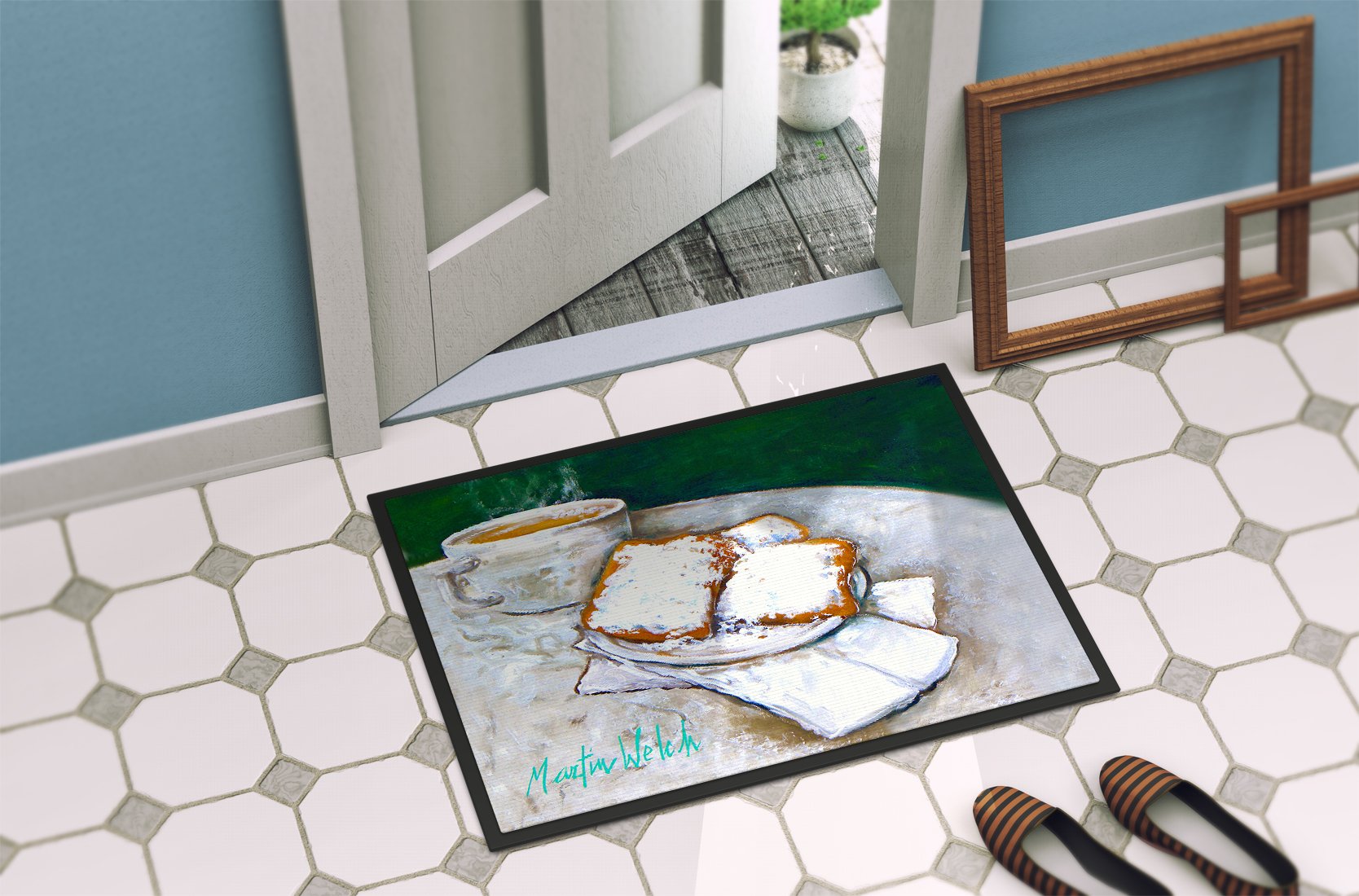 Breakfast Delight Beignets Indoor or Outdoor Mat 24x36 MW1271JMAT by Caroline's Treasures