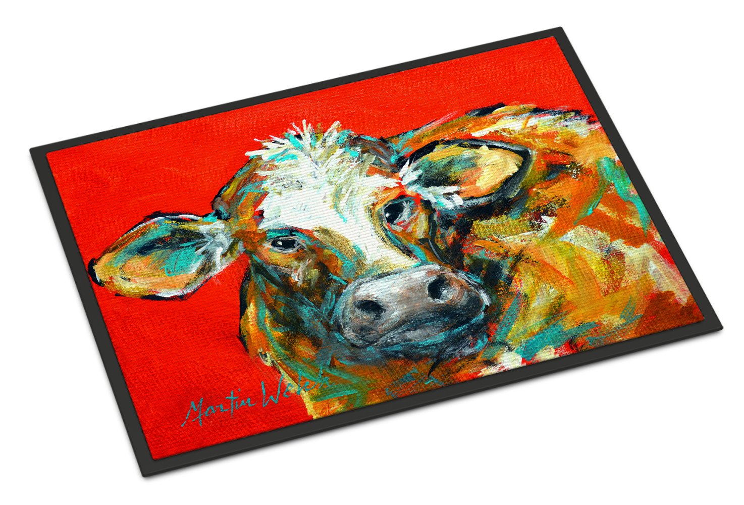 Caught Red Handed Cow Indoor or Outdoor Mat 24x36 MW1272JMAT by Caroline's Treasures