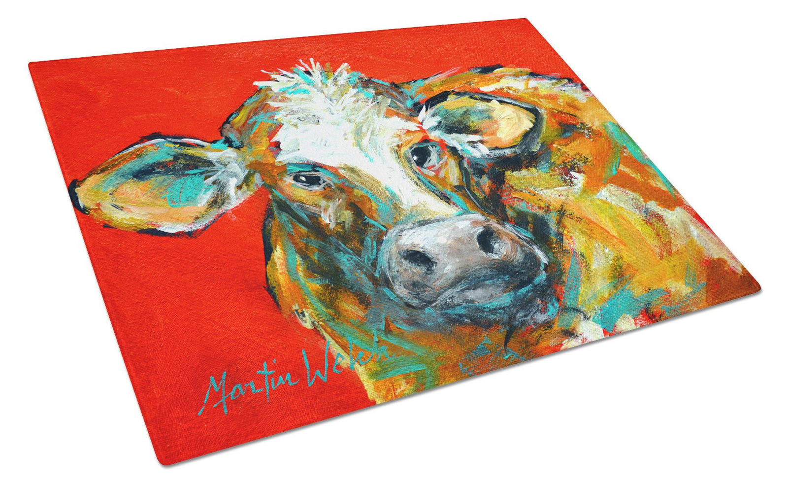 Caught Red Handed Cow Glass Cutting Board Large MW1272LCB by Caroline's Treasures