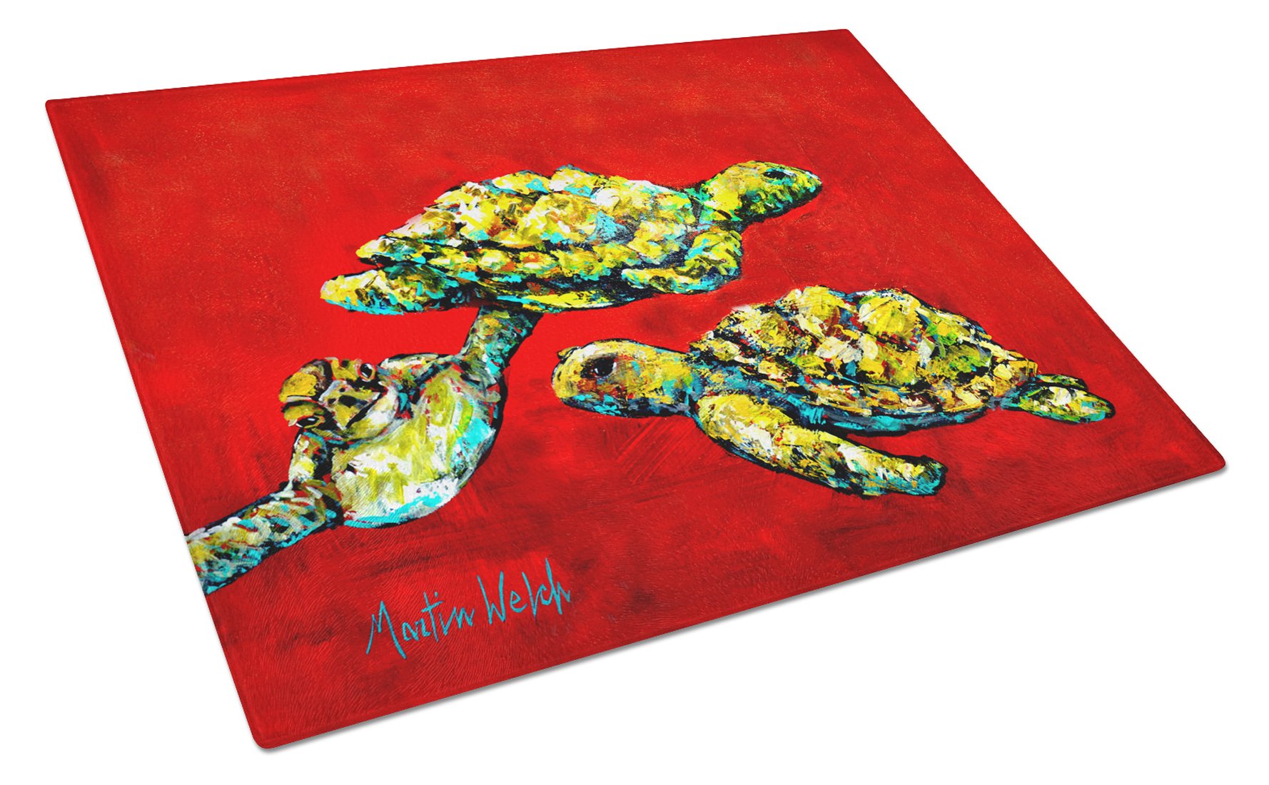 Drifting Home Turtles Glass Cutting Board Large MW1274LCB by Caroline's Treasures