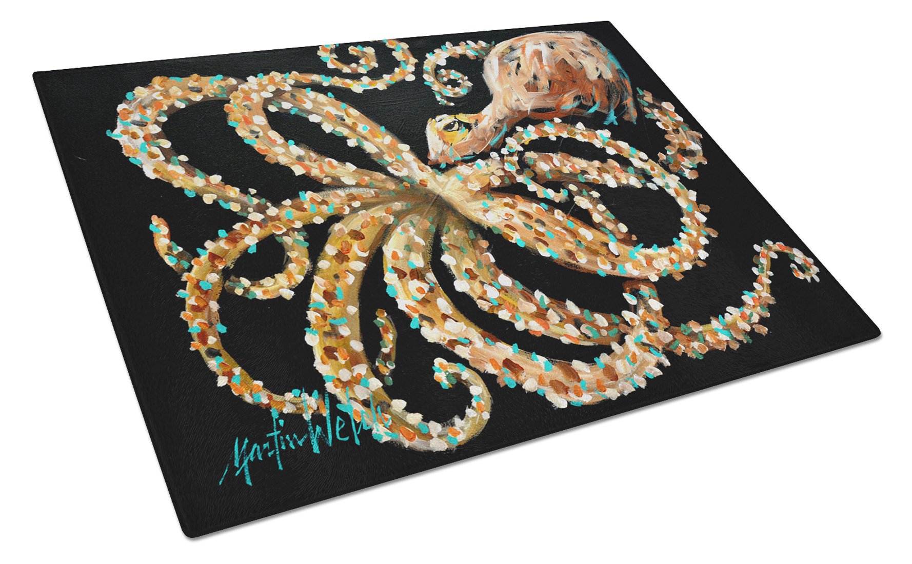 Eye On You Octopus Glass Cutting Board Large MW1275LCB by Caroline's Treasures