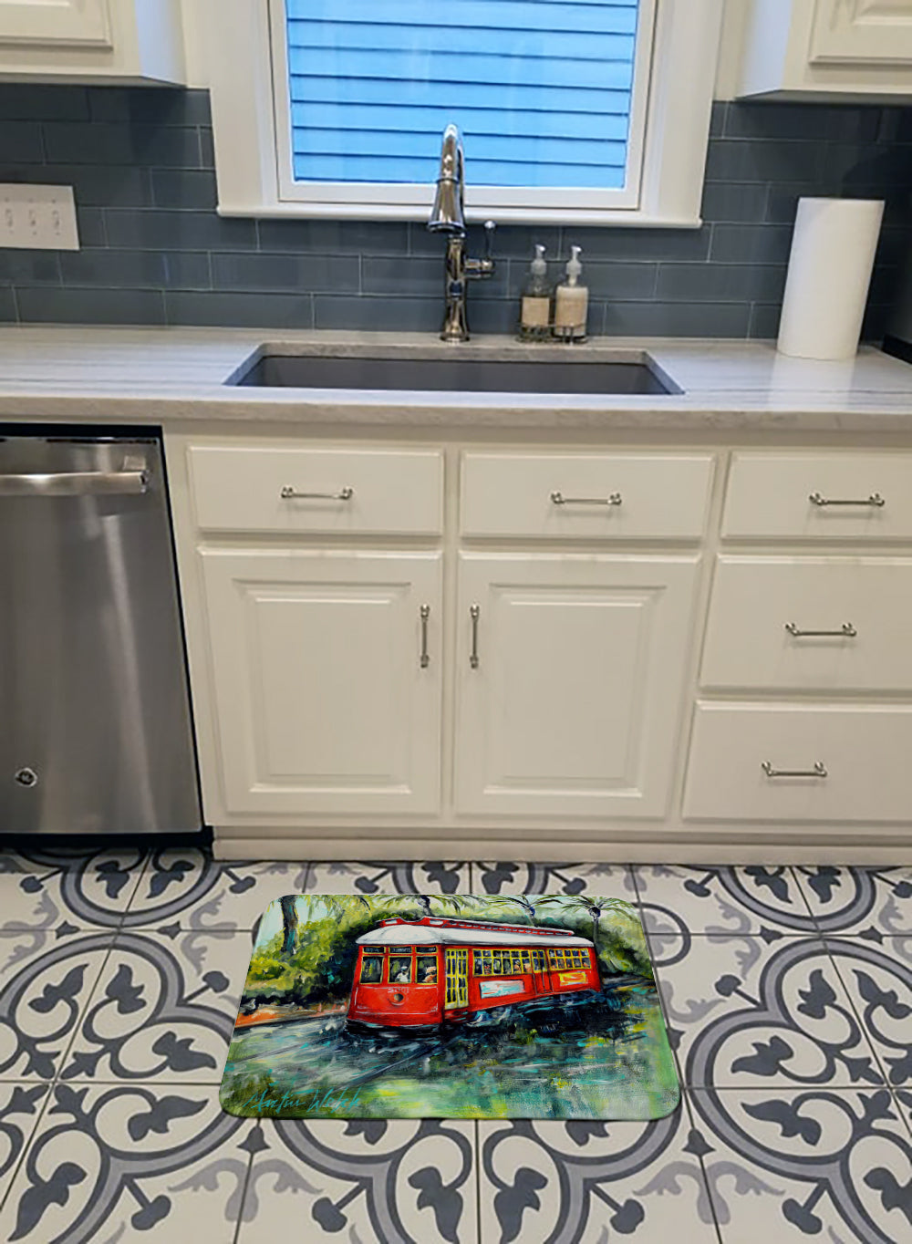 Little Red Street Car Machine Washable Memory Foam Mat MW1278RUG - the-store.com