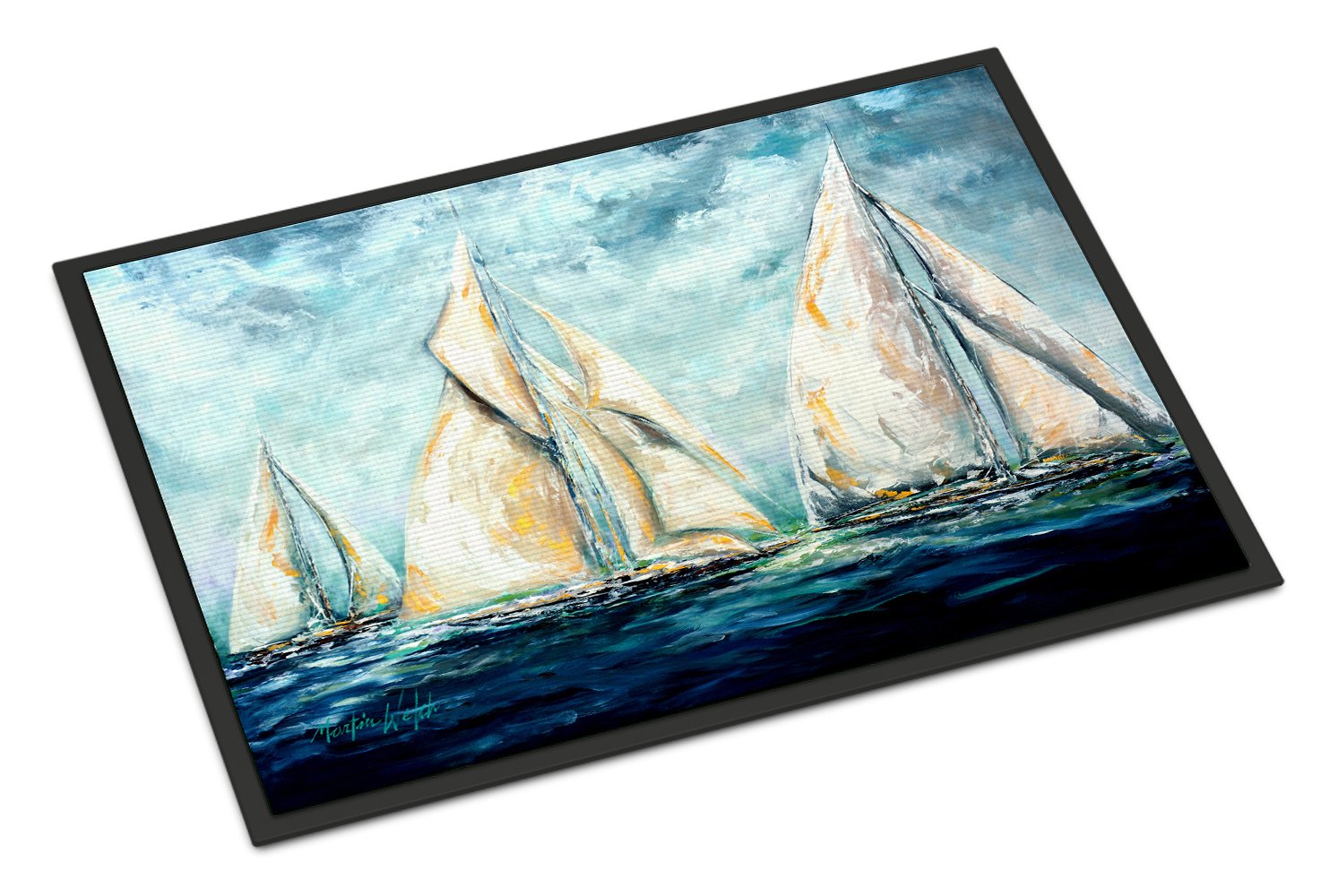 The Last Mile Sail boats Indoor or Outdoor Mat 24x36 MW1283JMAT by Caroline's Treasures