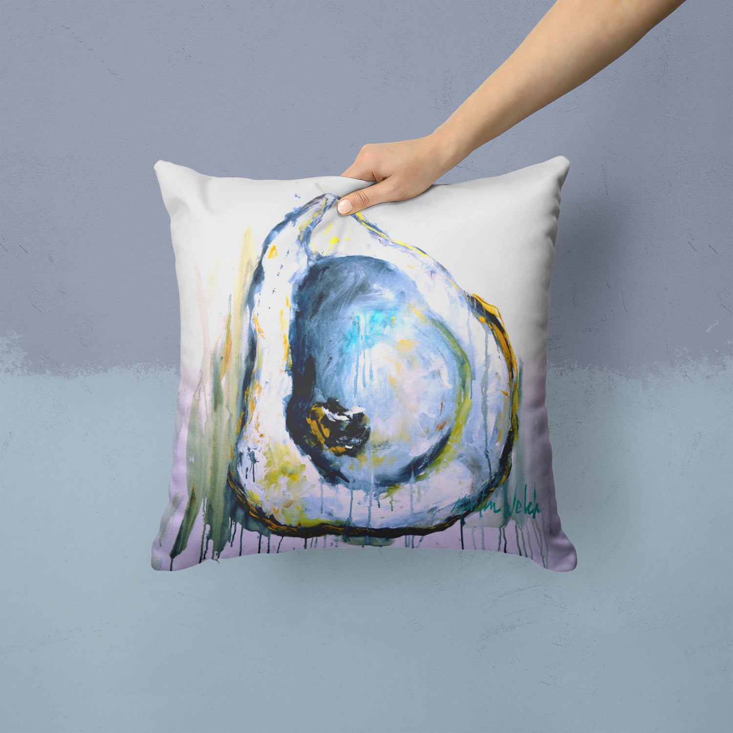 Aqua Sand Oyster Fabric Decorative Pillow MW1300PW1414 - the-store.com