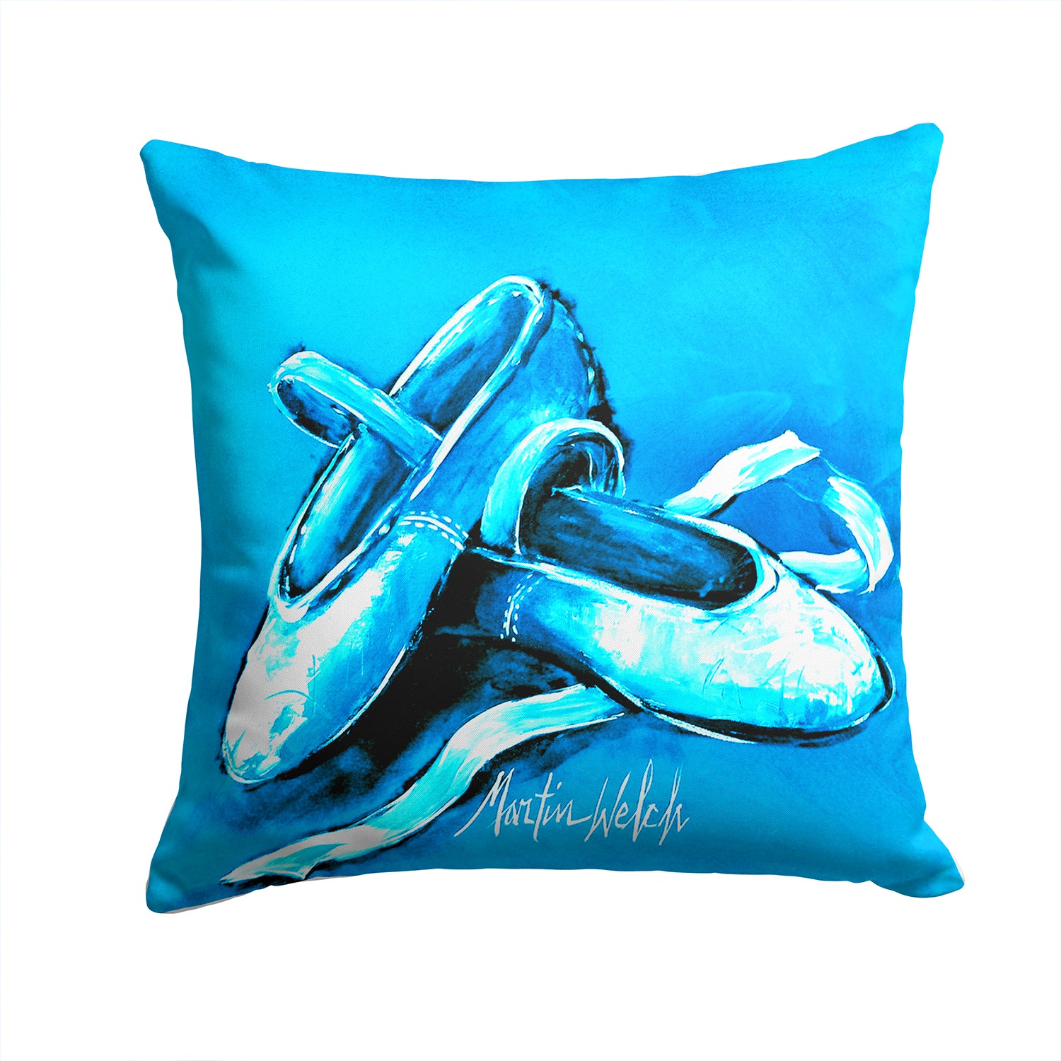 Ballet Shoes Aqua Blue Fabric Decorative Pillow MW1303PW1414 - the-store.com