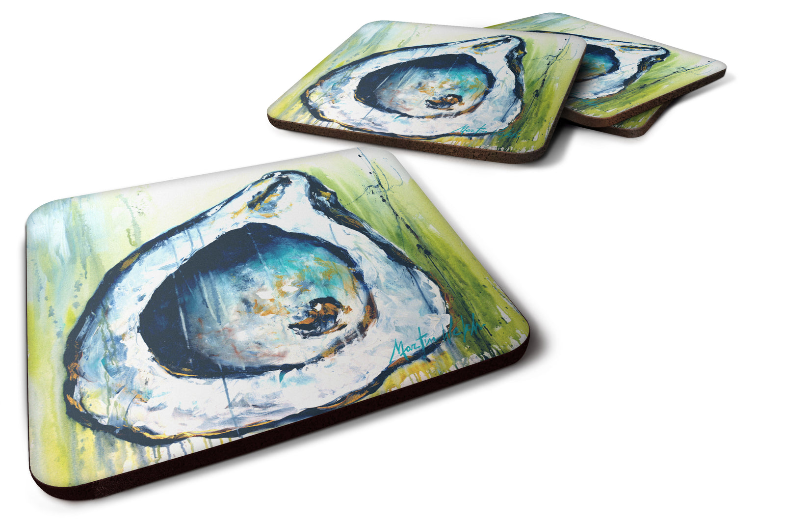 Blue Rock Oyster Foam Coaster Set of 4 MW1308FC - the-store.com