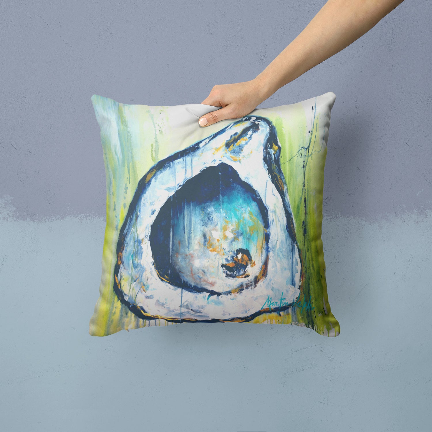 Blue Rock Oyster Fabric Decorative Pillow MW1308PW1414 - the-store.com