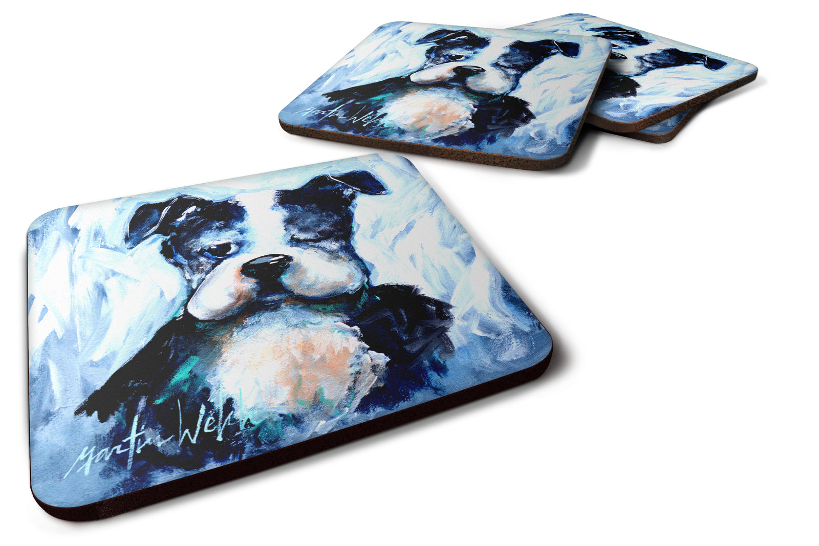 Boston Terrier Boston Tuff Foam Coaster Set of 4 MW1311FC - the-store.com