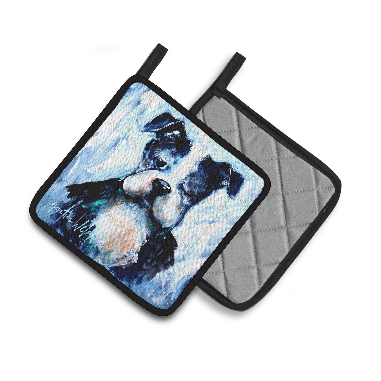 Boston Terrier Boston Tuff Pair of Pot Holders MW1311PTHD by Caroline's Treasures