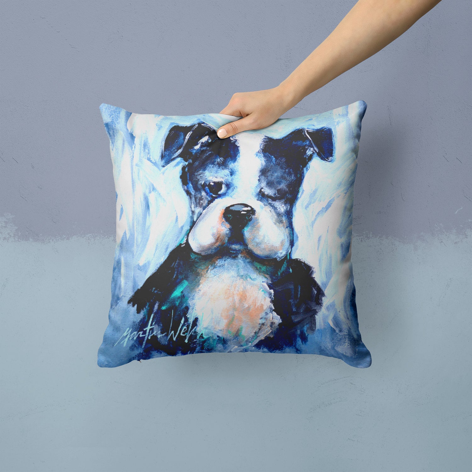 Boston Terrier Boston Tuff Fabric Decorative Pillow MW1311PW1414 - the-store.com