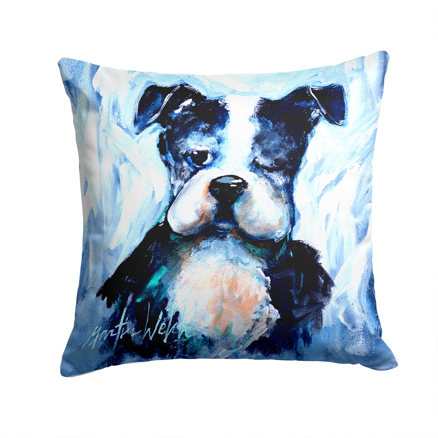 Boston Terrier Boston Tuff Fabric Decorative Pillow MW1311PW1414 - the-store.com