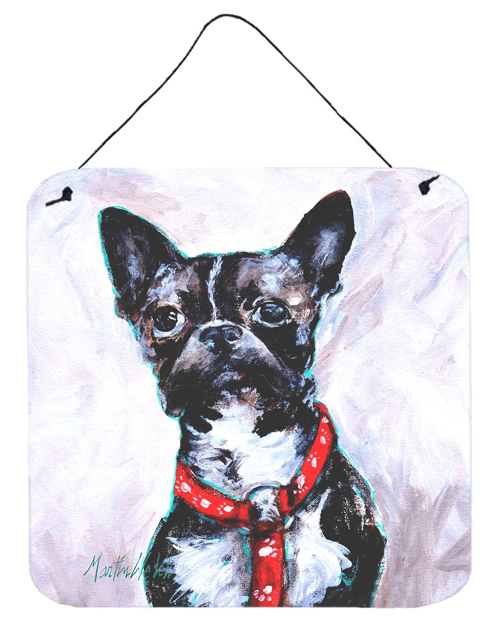 Boston Terrier Brindle Ziggy Wall or Door Hanging Prints MW1312DS66 by Caroline&#39;s Treasures