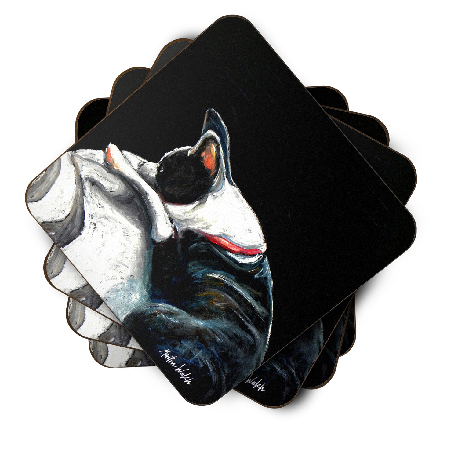 Boston Terrier Spot in the Sun Foam Coaster Set of 4 MW1315FC - the-store.com