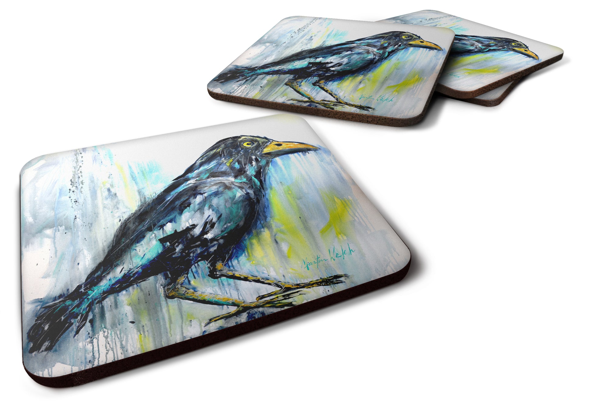 Burnt Corn Raven Foam Coaster Set of 4 MW1318FC - the-store.com