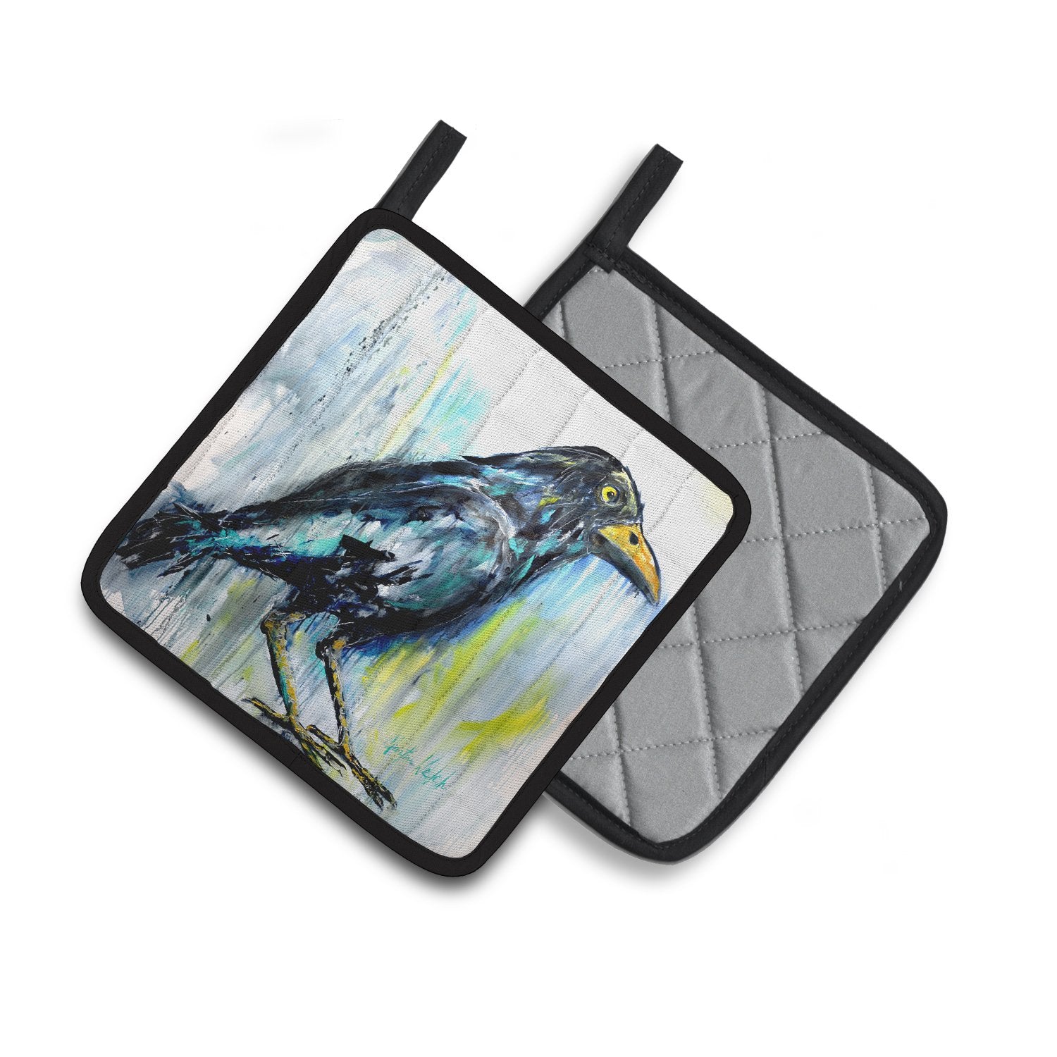 Burnt Corn Raven Pair of Pot Holders MW1318PTHD by Caroline's Treasures