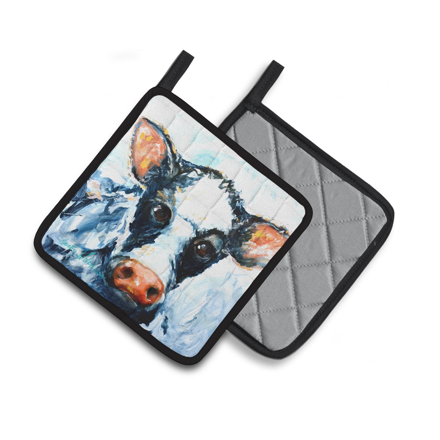 Cow Lick Pair of Pot Holders MW1320PTHD by Caroline's Treasures