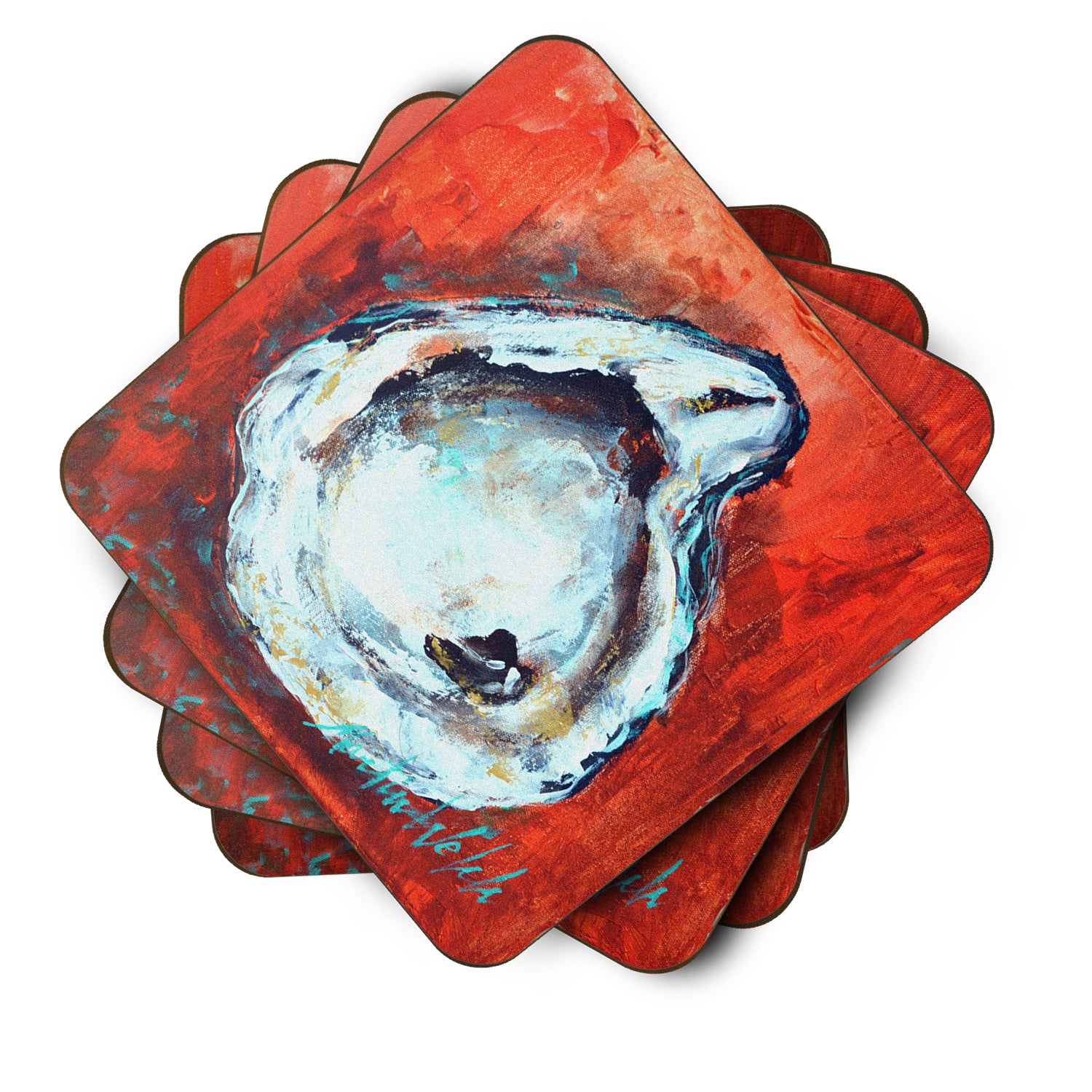 Char Broiled Oyster Foam Coaster Set of 4 MW1321FC - the-store.com