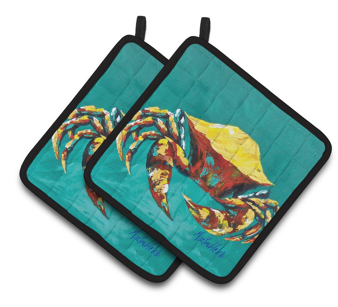 Crab Tunnel Pair of Pot Holders MW1322PTHD by Caroline&#39;s Treasures