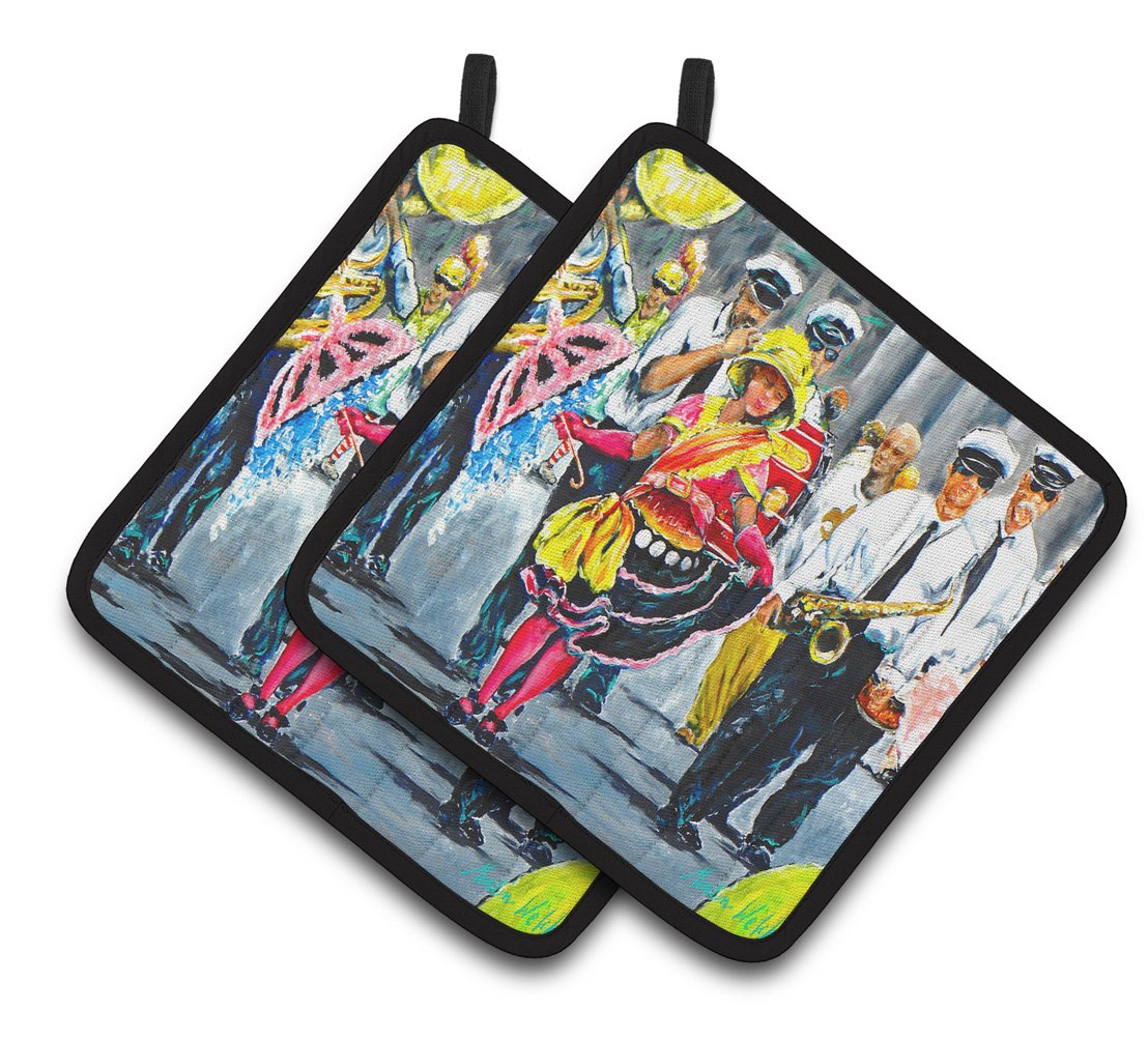 Mardi Gras Dancin' in the Street Pair of Pot Holders MW1324PTHD by Caroline's Treasures