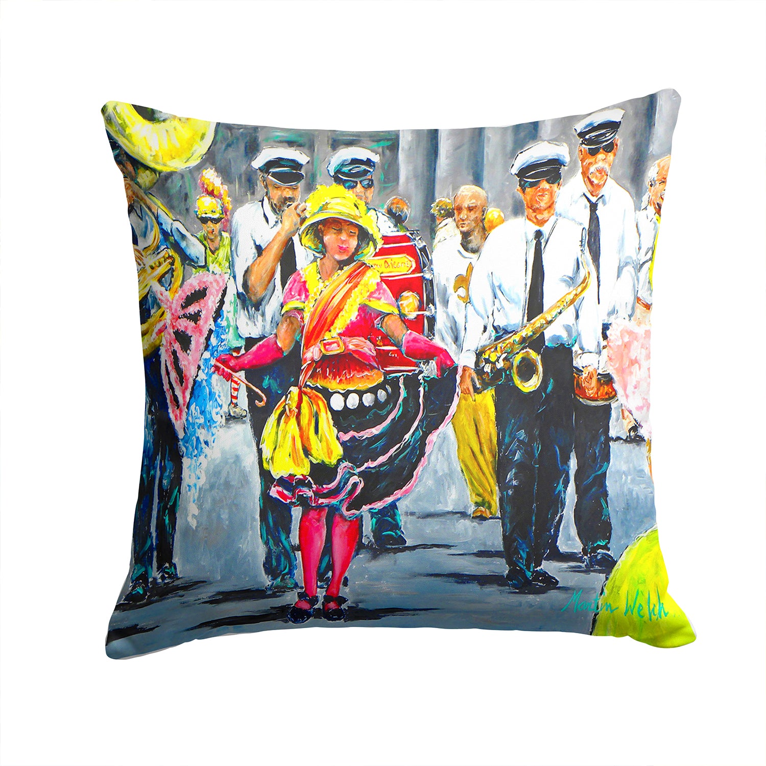 Mardi Gras Dancin' in the Street Fabric Decorative Pillow MW1324PW1414 - the-store.com