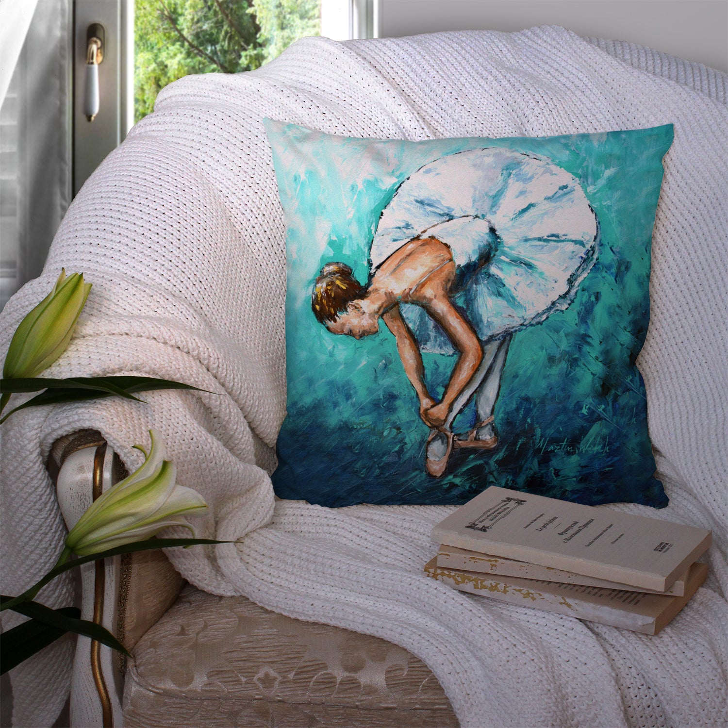 Ballet Early Pratice Fabric Decorative Pillow MW1325PW1414 - the-store.com