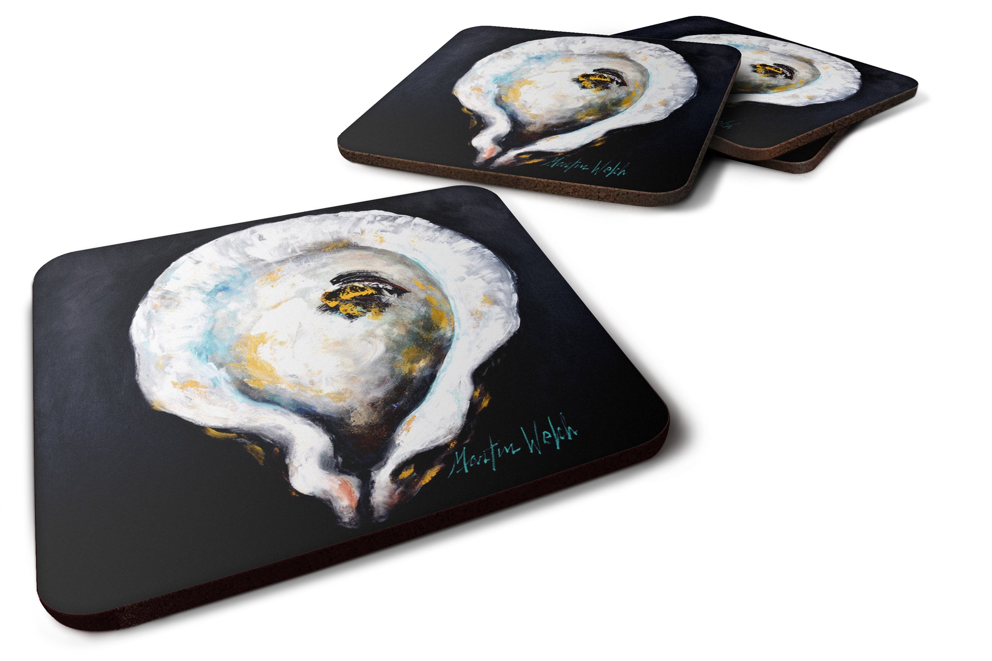 Oyster Eye Five Foam Coaster Set of 4 MW1327FC - the-store.com