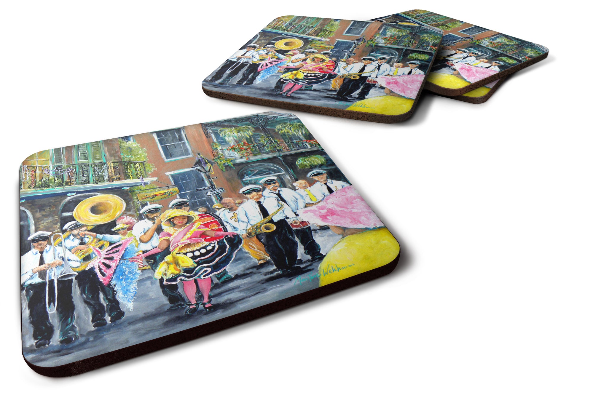 French Quarter Frolic Foam Coaster Set of 4 MW1328FC - the-store.com