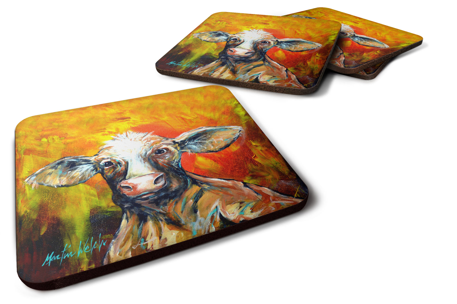 Happy Cow Foam Coaster Set of 4 MW1331FC - the-store.com