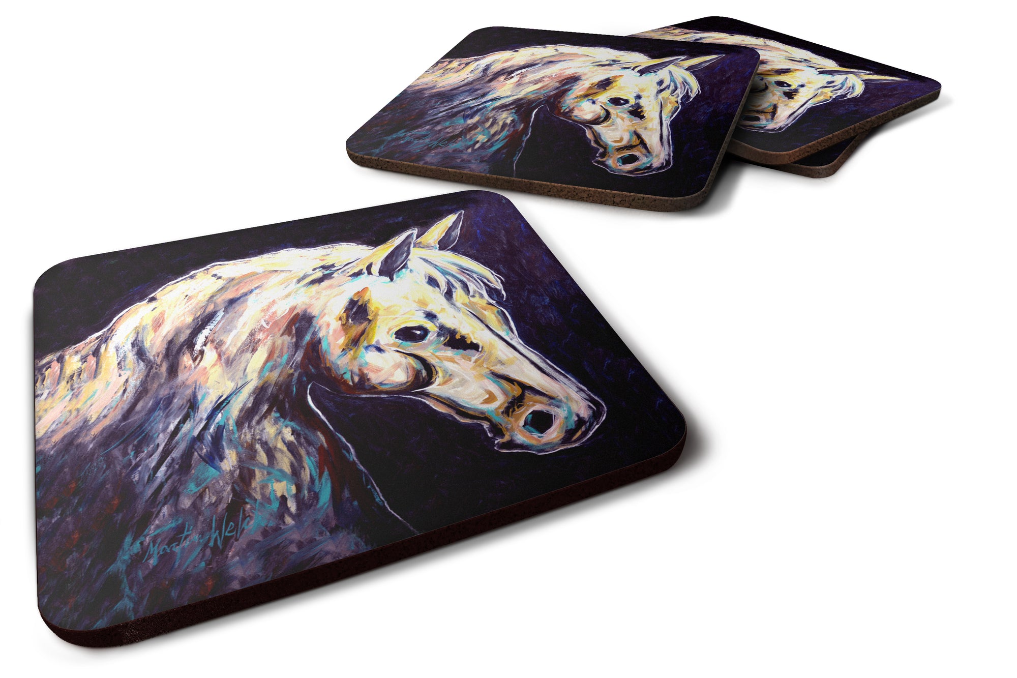 Knight Horse Foam Coaster Set of 4 MW1333FC - the-store.com