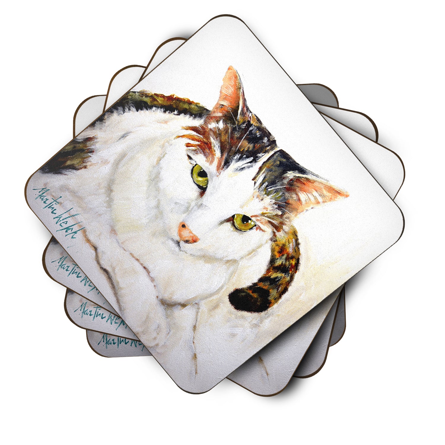 Lanie Cat Foam Coaster Set of 4 MW1334FC - the-store.com