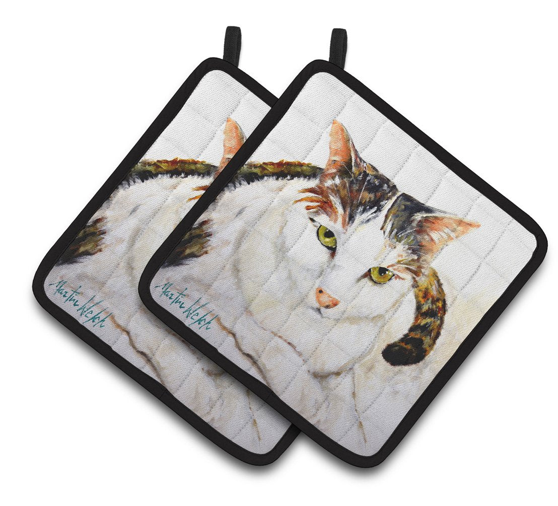 Lanie Cat Pair of Pot Holders MW1334PTHD by Caroline&#39;s Treasures