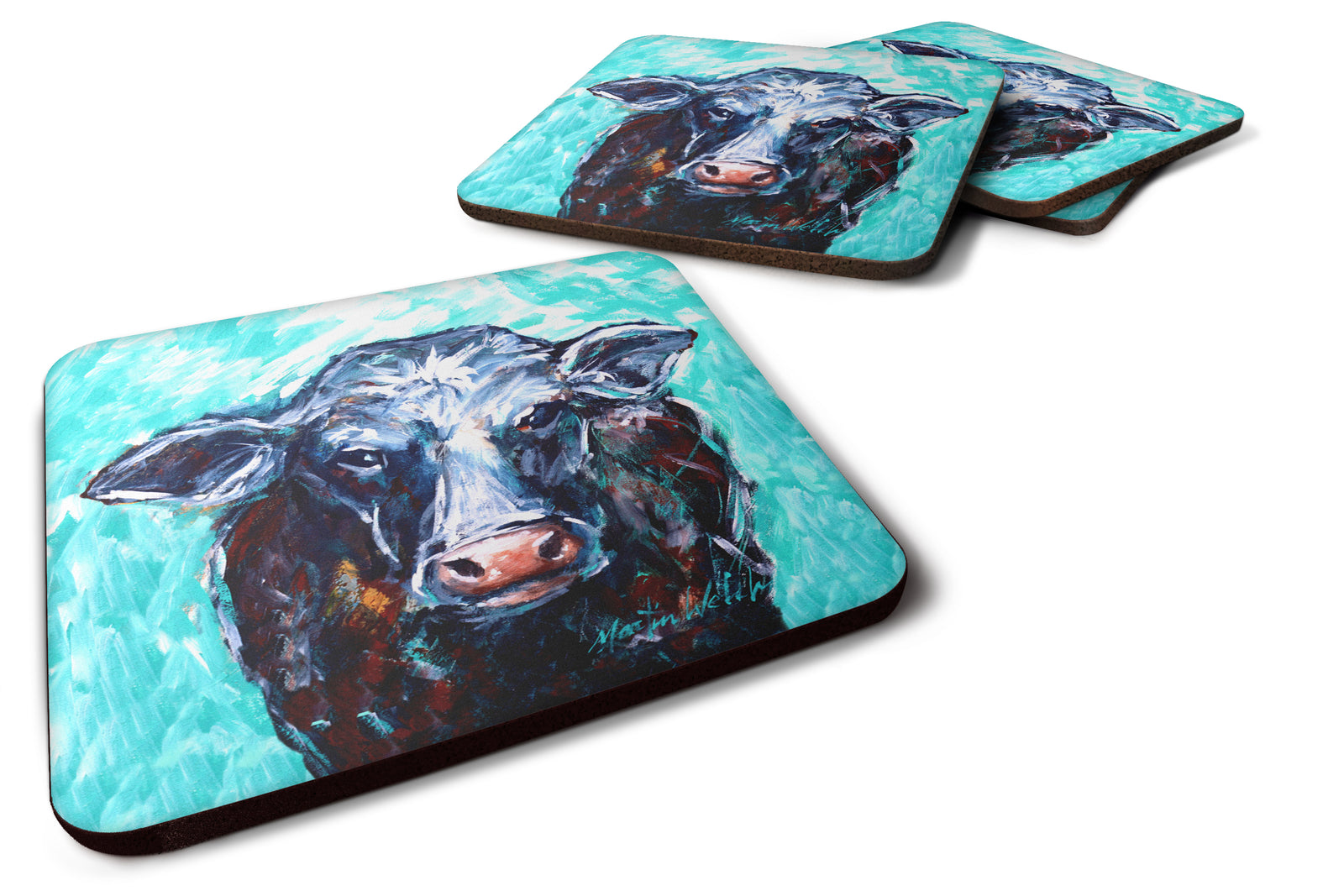 Moo Cow Foam Coaster Set of 4 MW1340FC - the-store.com