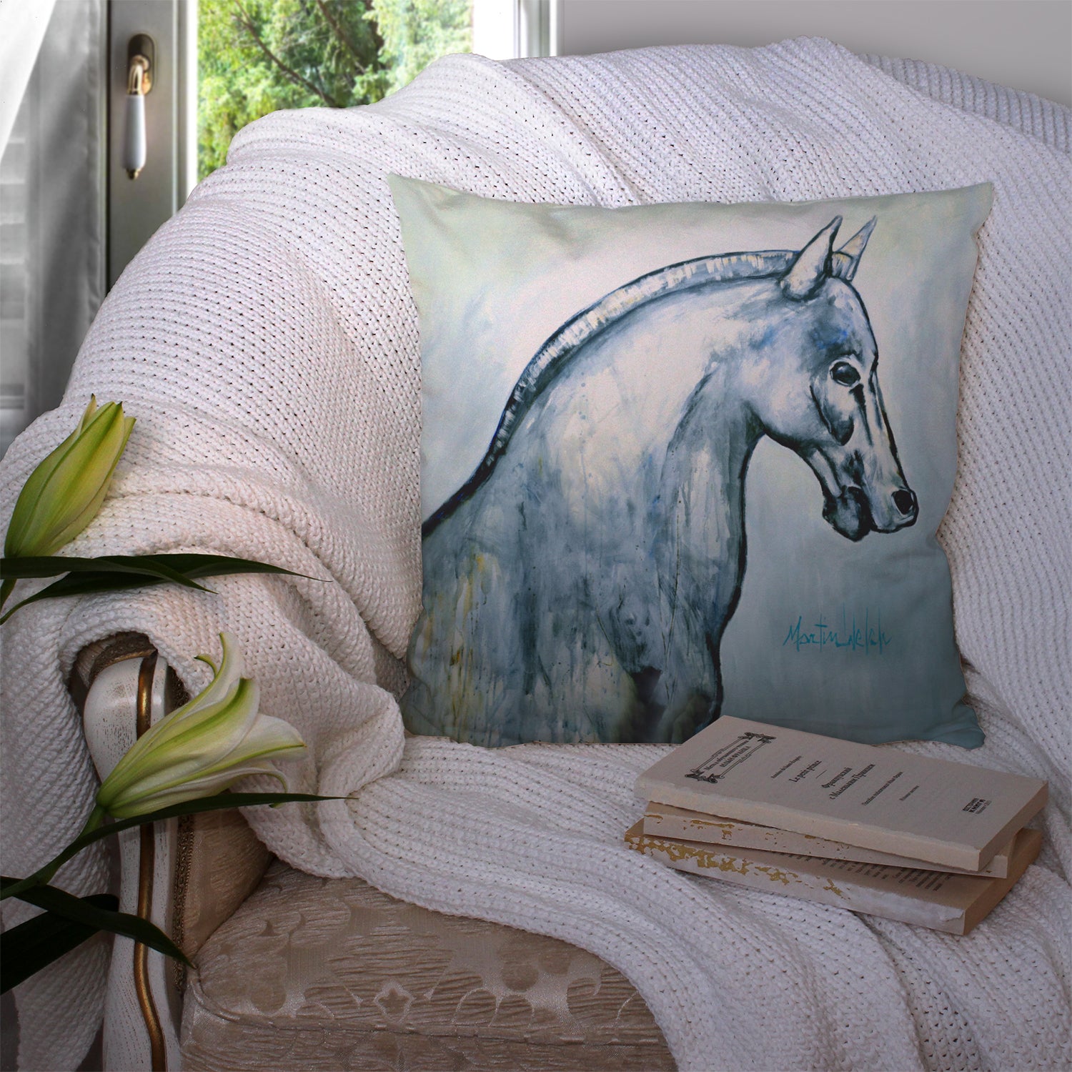 Noble Horse Fabric Decorative Pillow MW1342PW1414 - the-store.com