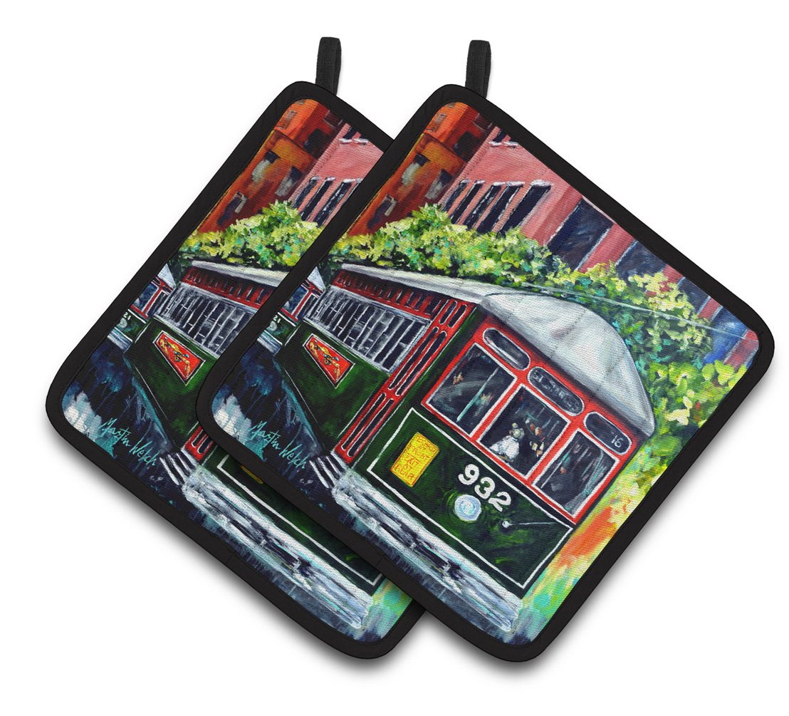 Streetcar St. Charles #2 Pair of Pot Holders MW1351PTHD by Caroline&#39;s Treasures