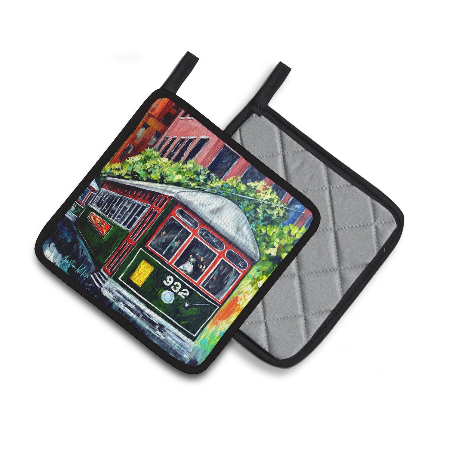 Streetcar St. Charles #2 Pair of Pot Holders MW1351PTHD by Caroline's Treasures