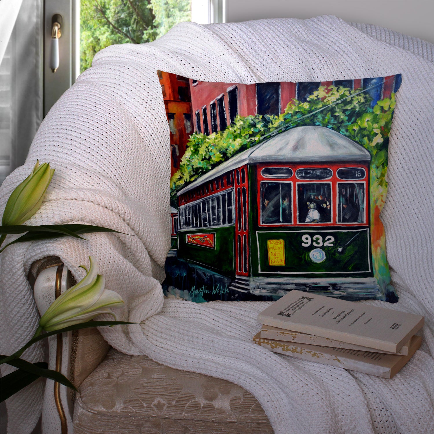 Streetcar St. Charles #2 Fabric Decorative Pillow MW1351PW1414 - the-store.com