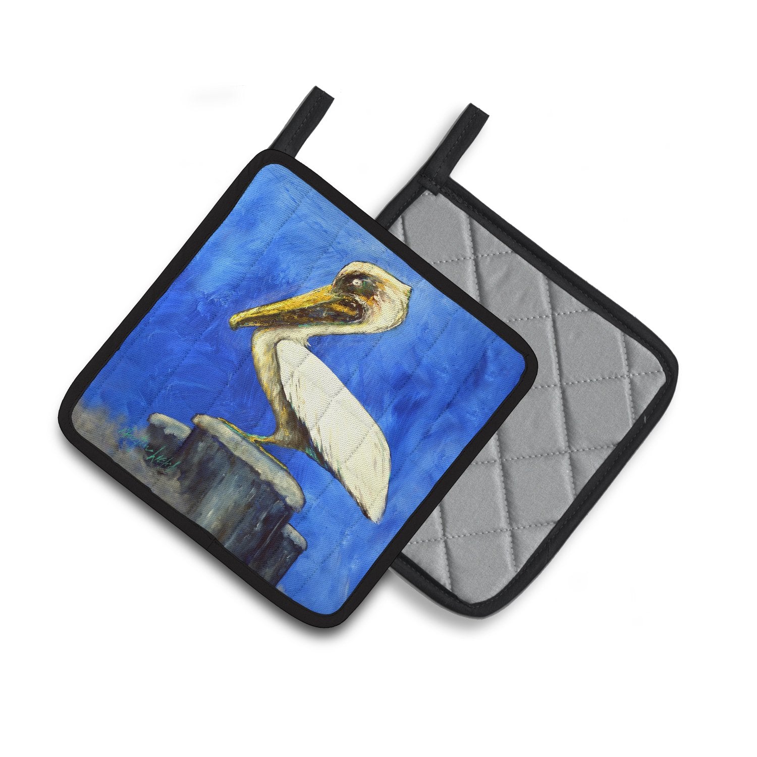 Pelican Texas Pete Pair of Pot Holders MW1352PTHD by Caroline's Treasures