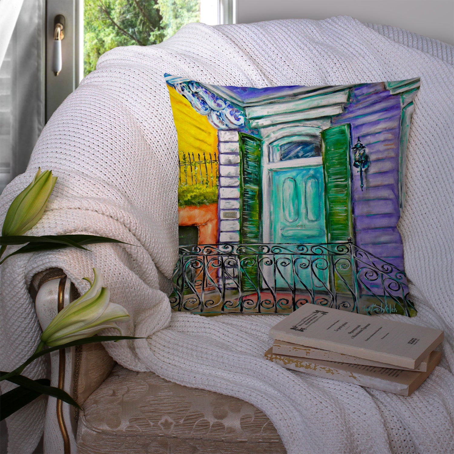 The House Next Door Fabric Decorative Pillow MW1354PW1414 - the-store.com